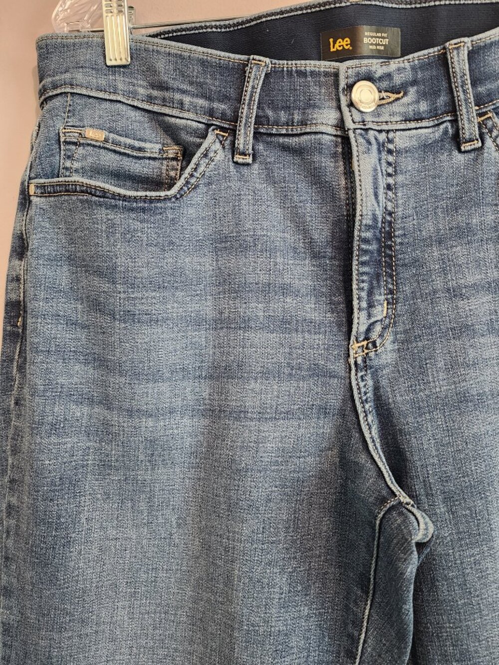 2/$25 Lee Flex Motion Mid Rise Regular Fit Bootcut Jeans Size 16 Long - Picture 3 of 10